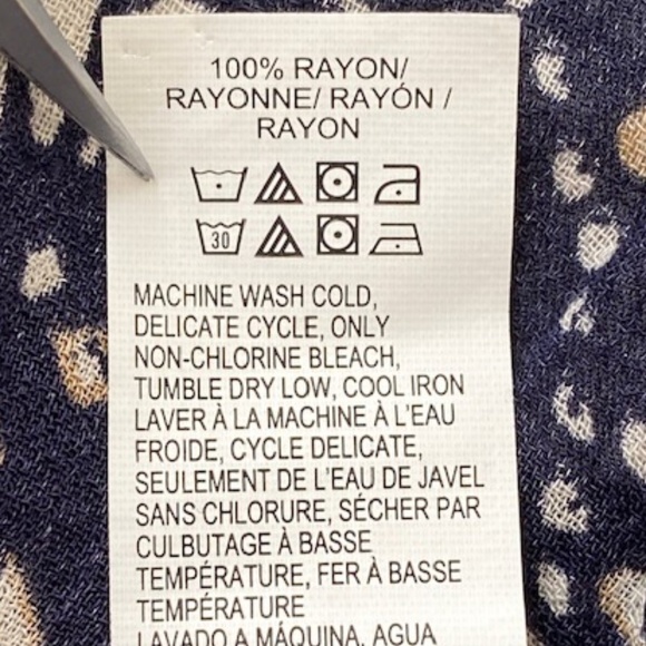 Lucky Brand Women's Navy Blue Button Down Rayon Oversized Tunic Size Small - Picture 8 of 12